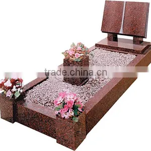 Open Book Monument/tombstone/gravestone With Flower Pots thumbnail-1