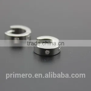 4MM Smooth Filled Shiny Cubic Zircon Fashion Stainless Steel Hoop Earring Jewelry thumbnail-6