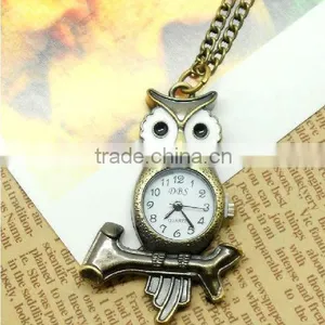 Fashion Hanging Pocket Watch Hang Quartz Owl Shape Analog Hang Watch Hanging Necklace Watch thumbnail-1