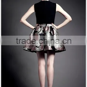 2015 New Floral Printing Tutu A Line Latest Dress Designs thumbnail-3