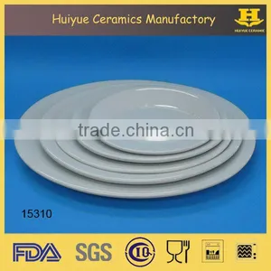 Porcelain White Oval Shallow Dinner Plate for Hotel thumbnail-2