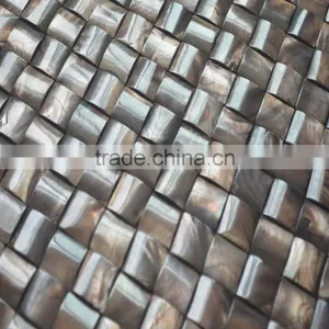Wave Colored Brown River Shell Mosaic Tile,seamless on Mesh thumbnail-2