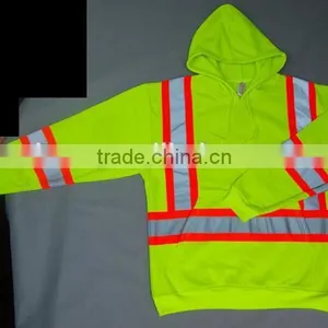 Hi-vis Long Sleeves Fashion Reflective Sports Hoodie Shirts Single Polar Fleece Safety Clothing thumbnail-1