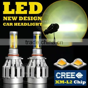Car LED XM-L2 Headlight DC 12V 2000lm 9005 Headlight With Yellow Cover thumbnail-1