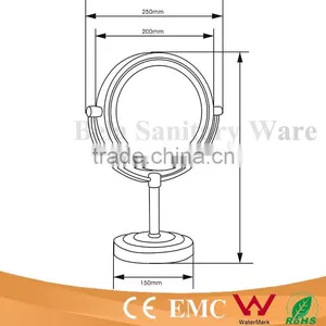 Ultra Thin 8.5 Inch Round Make up Mirror AC Power Table Mirror With Led Light Quality Choice thumbnail-4