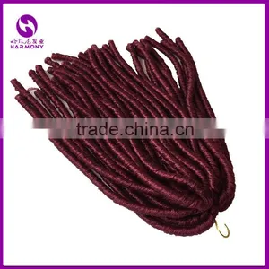 Wholesale 8 Colors Optional 110g 18" Crochet Twist Braids Ebony Synthetic Braiding Hair Soft Dreadlocks Hair Extensions thumbnail-3