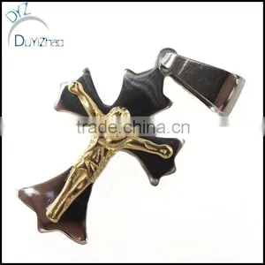 Fashion Stainless Steel Two Tone Cross Pendan thumbnail-1