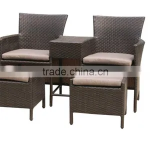 KD Rattan 2 Person Coffee Set With Table and Stools thumbnail-1