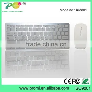 New White and Black Wireless Keyboard Ergonomic and Mouse Combos KM801 thumbnail-1