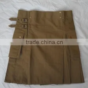 Dark Khaki Modern Utility Kilt Mens thumbnail-1