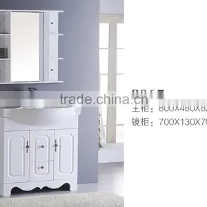 8067 Ceramic Counter Top Cabinet Basin Thin Edge Basin Bathroom Sink PVC Cabinet thumbnail-1