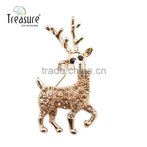 Brand Treasure Deer Brooch 2015 Yiwu Newest Design Fashion Diamond Deer Brooch thumbnail-2