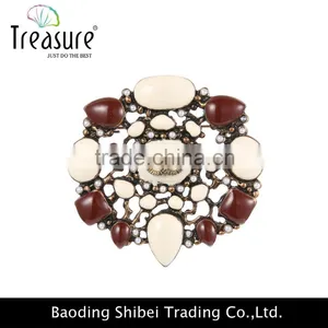 2015 Latest New Design Coffee Color Flower Oil Drop Brooch High Quality Hot Selling Brooch Wholesale thumbnail-1