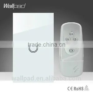 2015 Wallpad LED White Crystal Glass 110~250V US/Australia Standard 1 Gang Electrical Digital Remote Control Touch Light Switch thumbnail-1