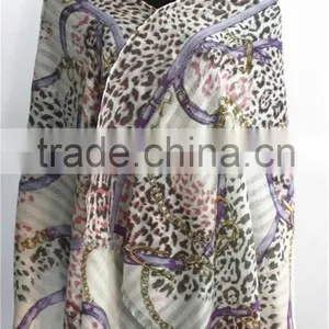 Shackles Printed Wool Scarf With Fringe thumbnail-3