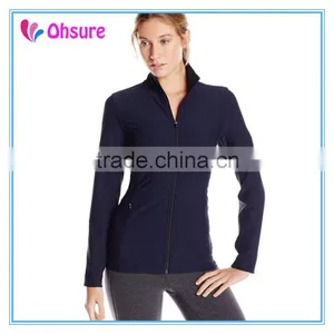 OEM Supply Womens Navy Blue Sports Wear Yoga Jacket Supplex Gym Jacket thumbnail-2