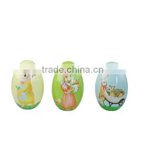 Decorative Easter Egg Shape Uesd Tin With Bright Color and Fancy Pattern Tin Gift thumbnail-1