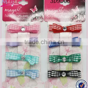 Fashion Mini Plaid Fabric Hair Bows for Children thumbnail-1