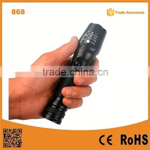 868 2015 New Led Flashlight Hot Sale Aluminum Zoomable Rechargeable XML T6 Led Flashlight thumbnail-1