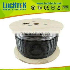 1000ft Bulk Cat6a Cable SSTP Shielded Solid In-Wall Rated (CM) 600MHz 23AWG in Black thumbnail-1
