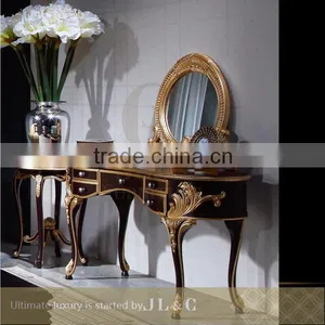 AB03-34 Neoclassic Oval Mirror Dresser Mirror Delicate Sculpture for Luxury Bedroom Sets-JLC Luxury Home Furniture thumbnail-2