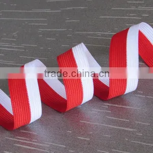 White and Red Wide Polyester Webbing thumbnail-1
