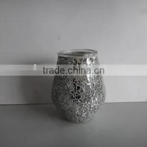 SILVER GLASS CRACKLE TUMBLER thumbnail-1