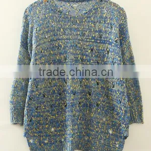 Royal Hollow Gold Wire Hedging Blue Sweater thumbnail-2