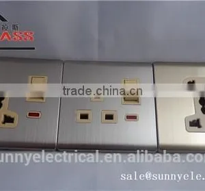 Iraq Electric Light Brushed Stainless Wall Switch and Socket thumbnail-1