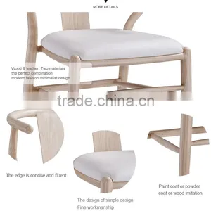 Commercial Furniture Leather Seat Bistro Chair Dining Room Restaurant Custom Wooden Dining Chair thumbnail-2