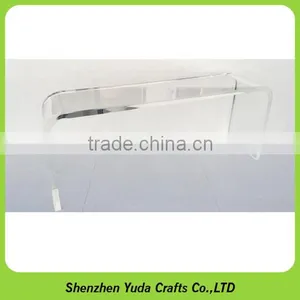 Thick Transparent Lucite Acrylic Console Table Narrow Side Table thumbnail-1