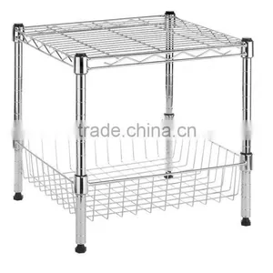 New White 5-Tier Corner Rack Display Shelf Kitchen Storage Wire Shelf thumbnail-6