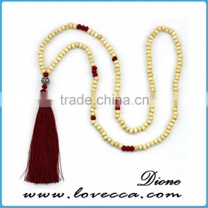Hot Sale Handmade Wooden Multicolor Gemstone Necklaces Pendant for Lady thumbnail-1
