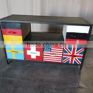 METAL T V CABINET WITH DRAWER thumbnail-1