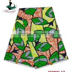 Real Cotton Wax Fabric SMRW-16 Hot Selling African Wax Floral Printed Fabric thumbnail-2
