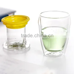 350ml Glass Tea Cup With Strainer With Lid TB322 ML Glass thumbnail-3