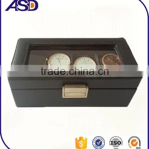 High Grade Cheap Hot Selling Leather 4slocks Watch Box With Window thumbnail-2