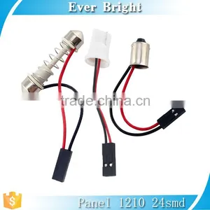 White 1210 24SMD LED Panel Roof Light Lamp + T10 Festoon Adapter,3022 3021 3175 6428 6430 3423 3425 6411 6418 6423 6461 thumbnail-3