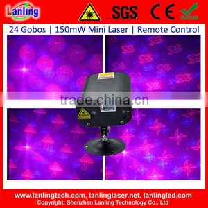 24 Gobos | Remote Control 150mW Red Blue Laser | Mini Gobo Laser Light thumbnail-1