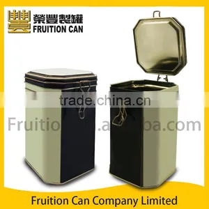 Tall Octagonal Tin With Vacuum Lid thumbnail-1