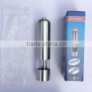 Automatic Stainless Steel Spice, Pepper, Salt Grinders and Mills -Ceramic, Battery Power, One-touch Grinder Set of 2 thumbnail-6