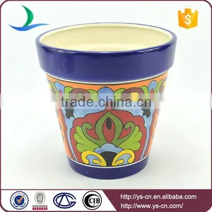 YSfp0007-01Colorful Round Shape Ceramic Plant Pot for Garden thumbnail-2