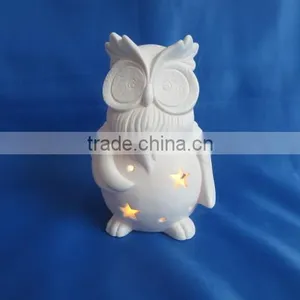 Porcelain Lighted White Owl thumbnail-1