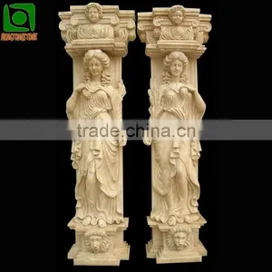Western Style Carved Stone Statue Pillar thumbnail-1