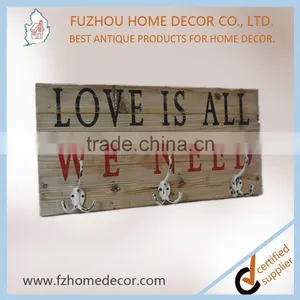 High Quality Vintage Wood Painting Plaque With Metal Hooks thumbnail-3