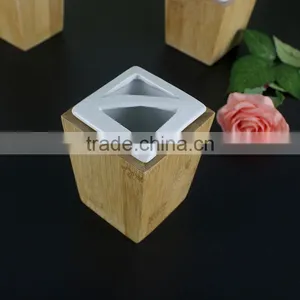 Chaozhou Factory Direct Wholesale European Ceramic Bath Accessaries, Bathroom Set With Wooden Wrapping thumbnail-2