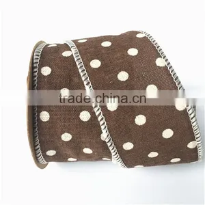 Linen Dots Christmas Ribbon Roll thumbnail-3