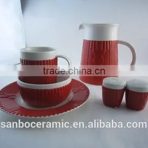 Turkish Porcelain Dinner Set, Red Colored Glaze Dinerware Set , Latest Dinner Set With Popular Design thumbnail-1