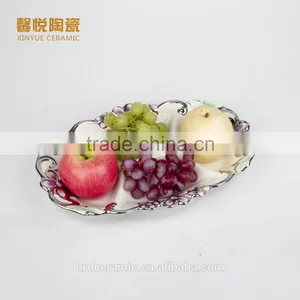 China Factory Wholesale Golden Electroplating Fruit Departed Plate thumbnail-1