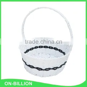 Set 3 Cheap Paper Rope Handmade Strong White Empty Gift Basket thumbnail-3